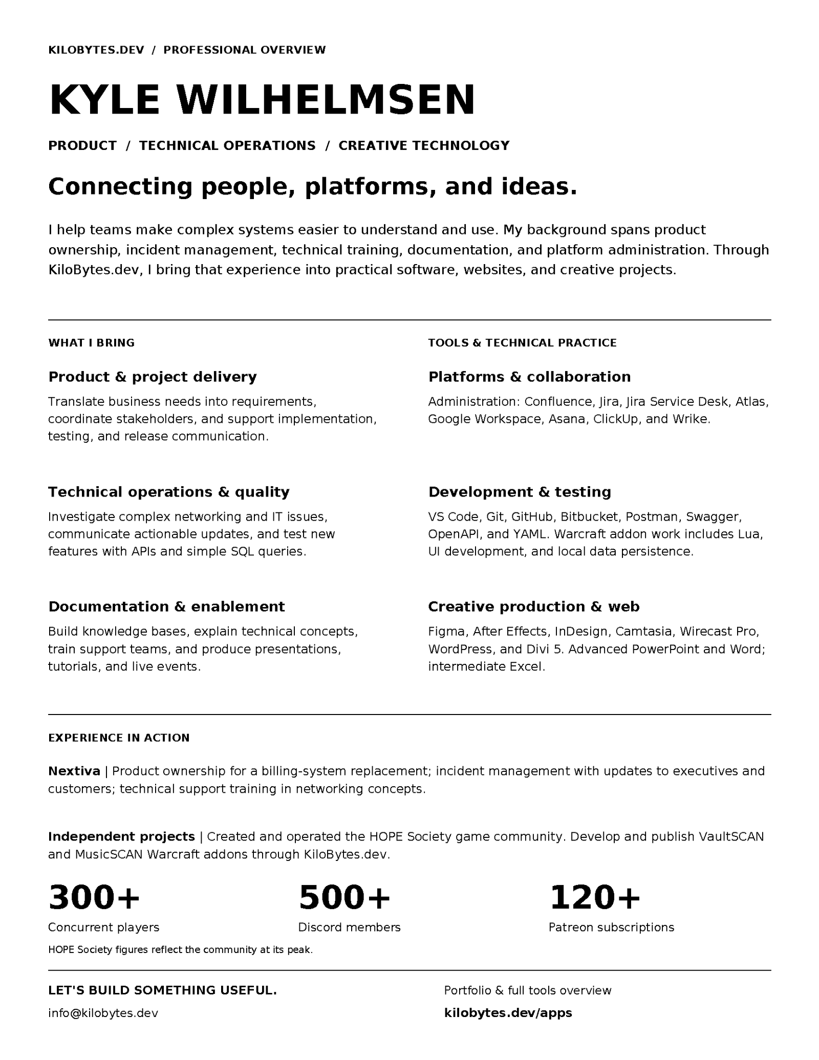 Kyle-Wilhelmsen-Professional-Overview